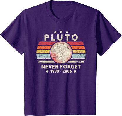 Purple "Pluto.  Never Forget" T-Shirt