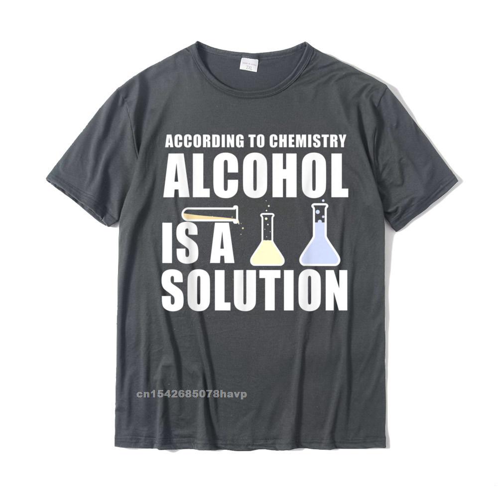 Dark Grey "Alcohol is a Solution" Chemistry T-Shirt