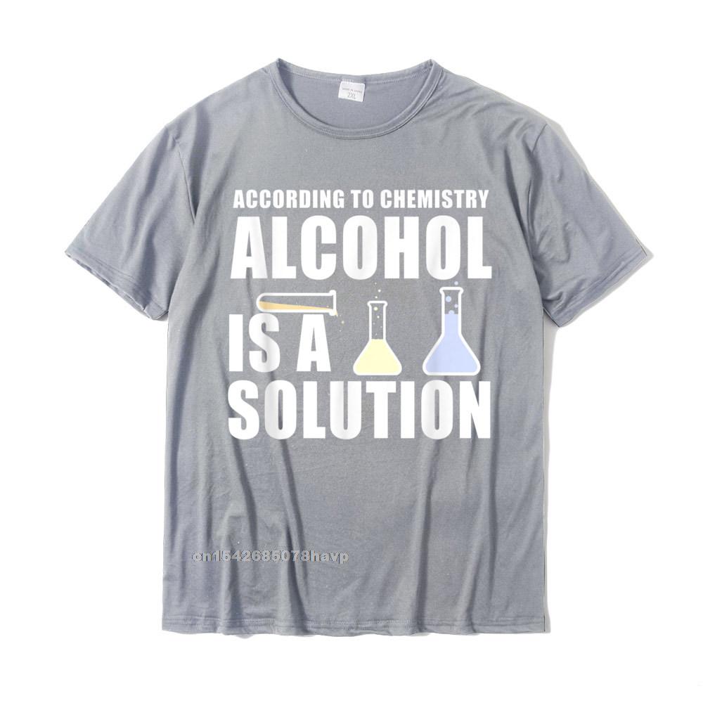 Grey "Alcohol is a Solution" Chemistry T-Shirt
