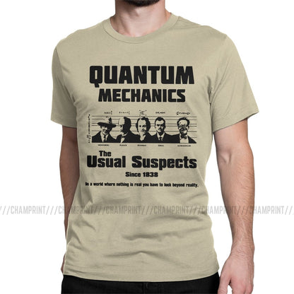 Tan "The Usual Suspects" Quantum Mechanics T-Shirt