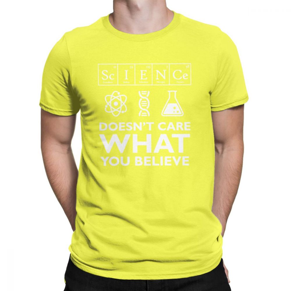 Yellow "Science Doesn't Care What You Believe" T-Shirt