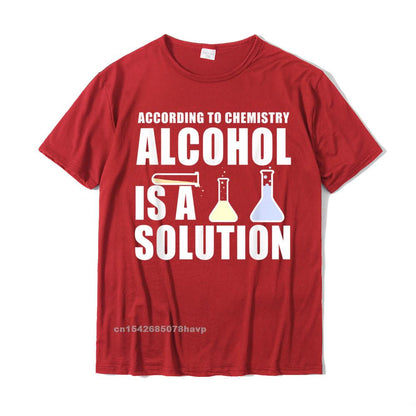 Red "Alcohol is a Solution" Chemistry T-Shirt