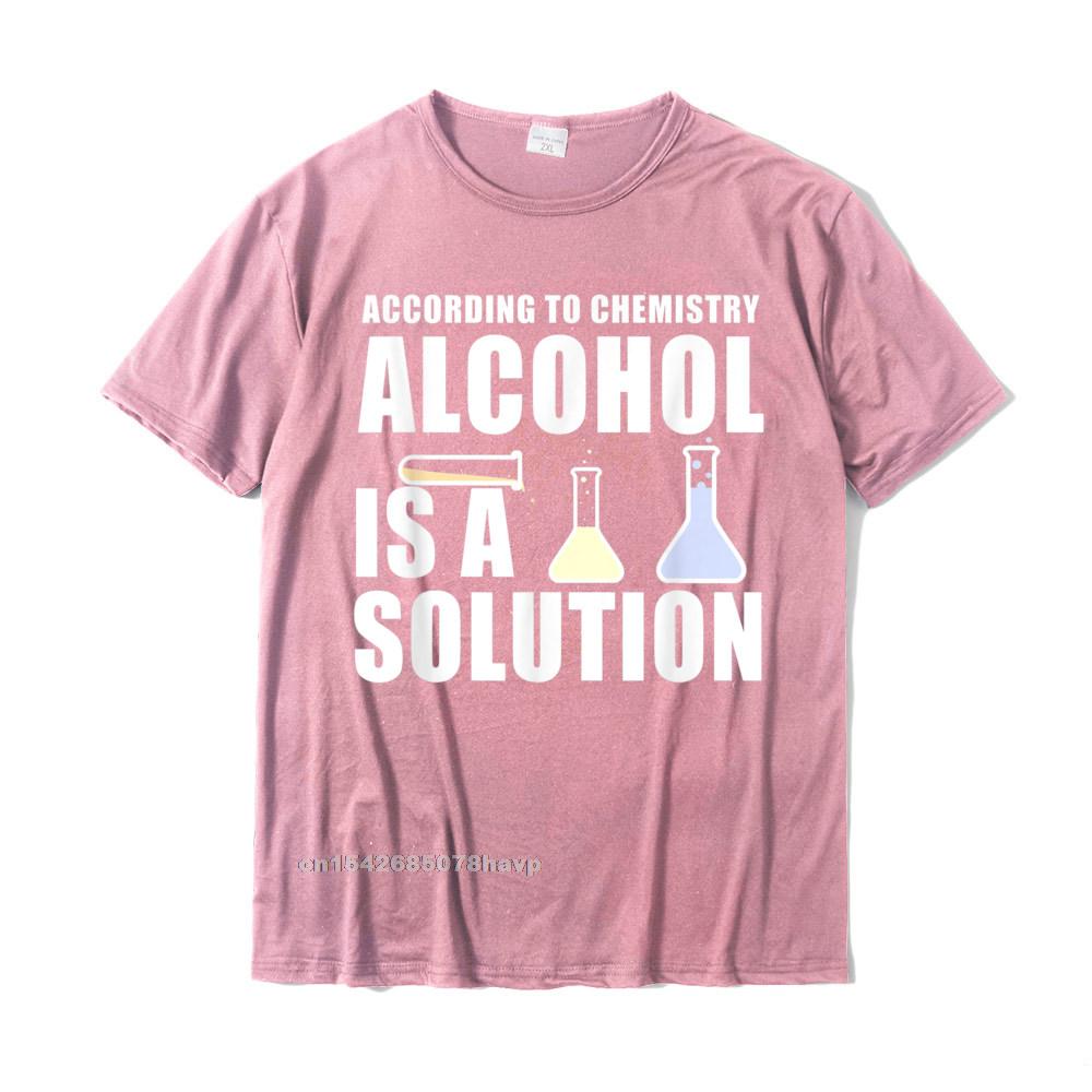 Pink "Alcohol is a Solution" Chemistry T-Shirt
