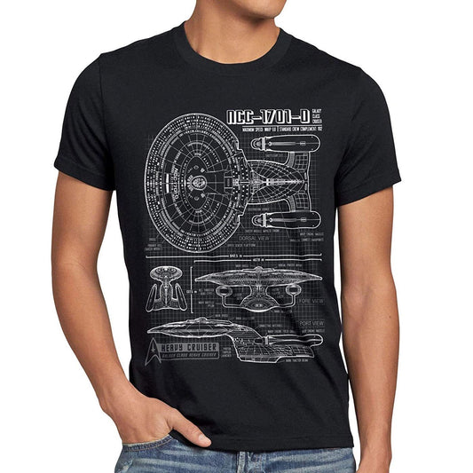 Black "NCC-1701-D"  Trekkie T-Shirt