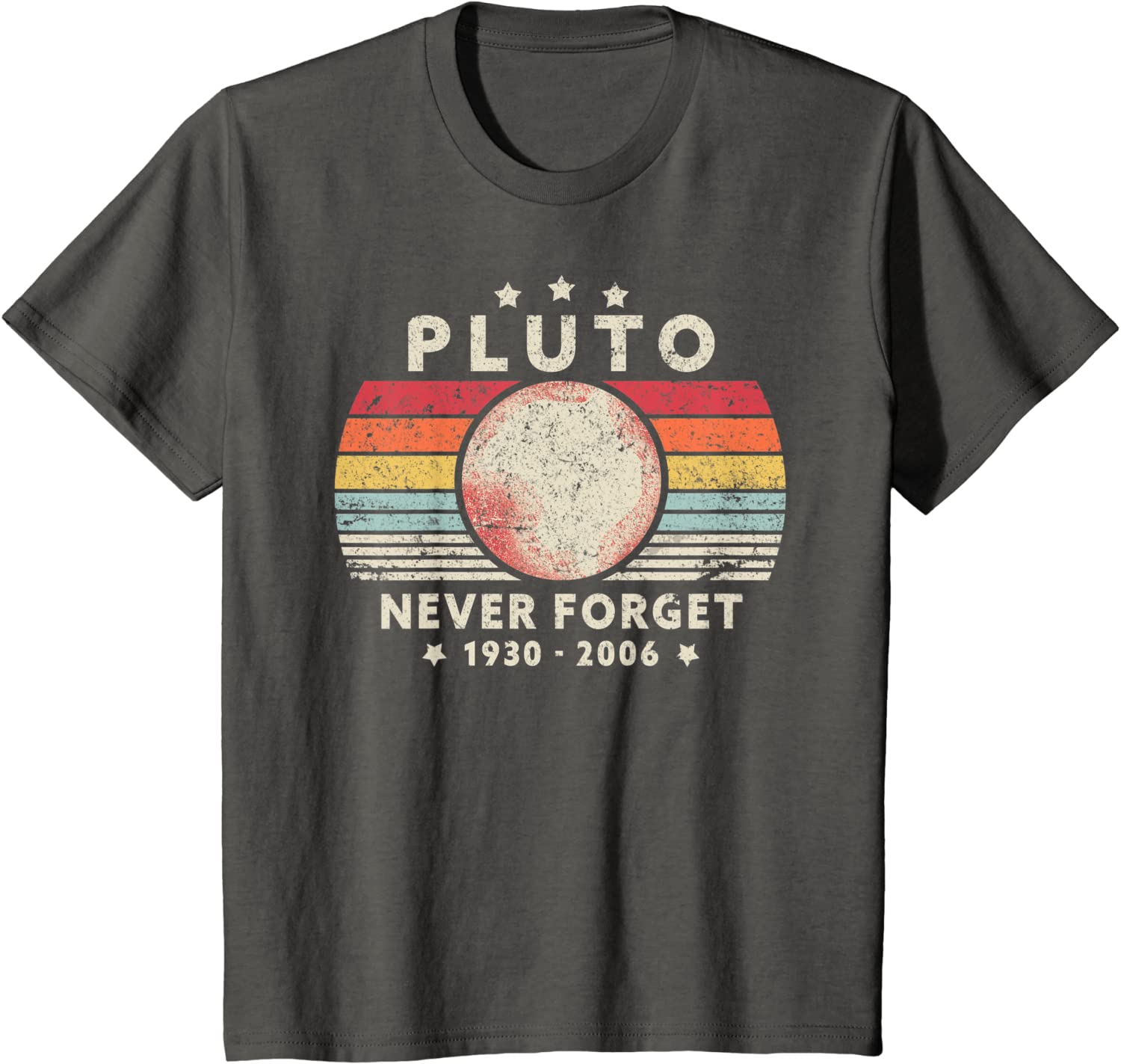 Dark Grey "Pluto.  Never Forget" T-Shirt