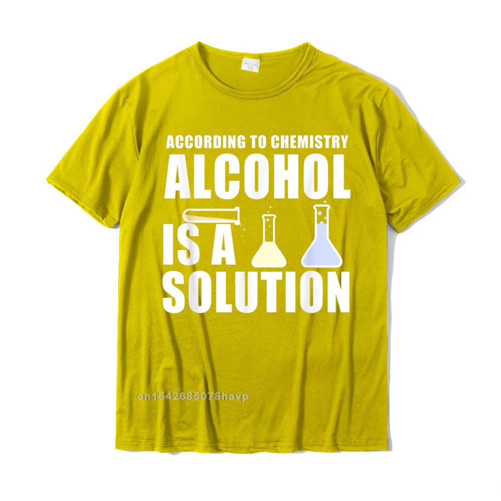 Yellow "Alcohol is a Solution" Chemistry T-Shirt