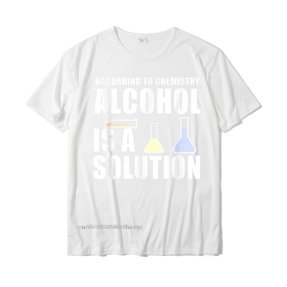 White "Alcohol is a Solution" Chemistry T-Shirt