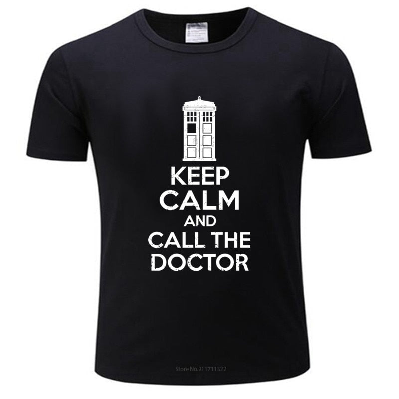 Black "Keep Calm and Call the Doctor" Doctor Who T-Shirt