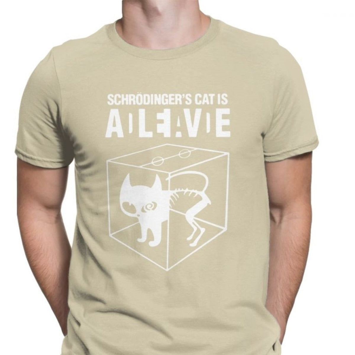 Tan Schrödinger's Cat T-Shirt