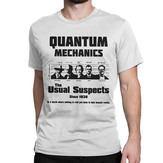White "The Usual Suspects" Quantum Mechanics T-Shirt