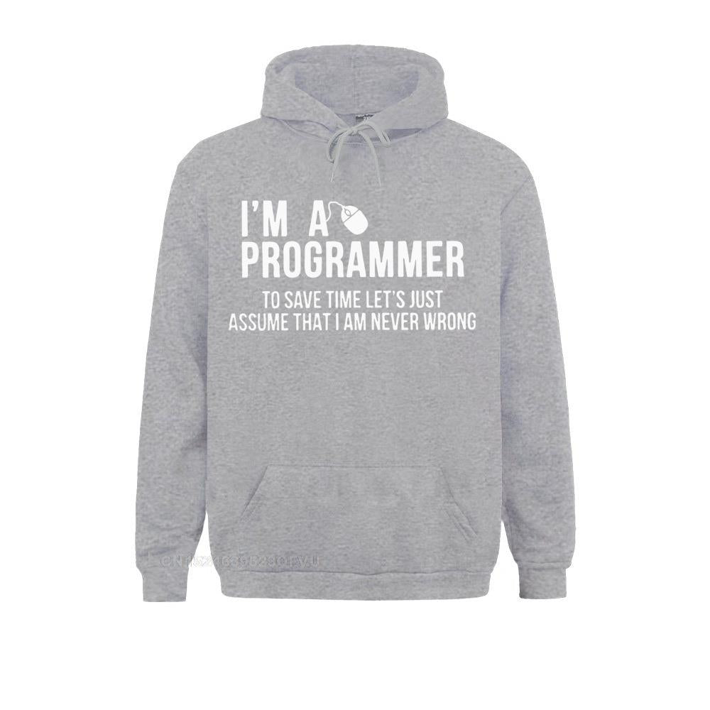 Grey "I'm a Programmer" Hoodie
