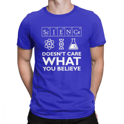 Blue "Science Doesn't Care What You Believe" T-Shirt