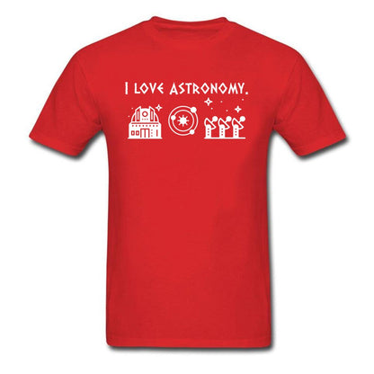 Red "I Love Astronomy" T-Shirt