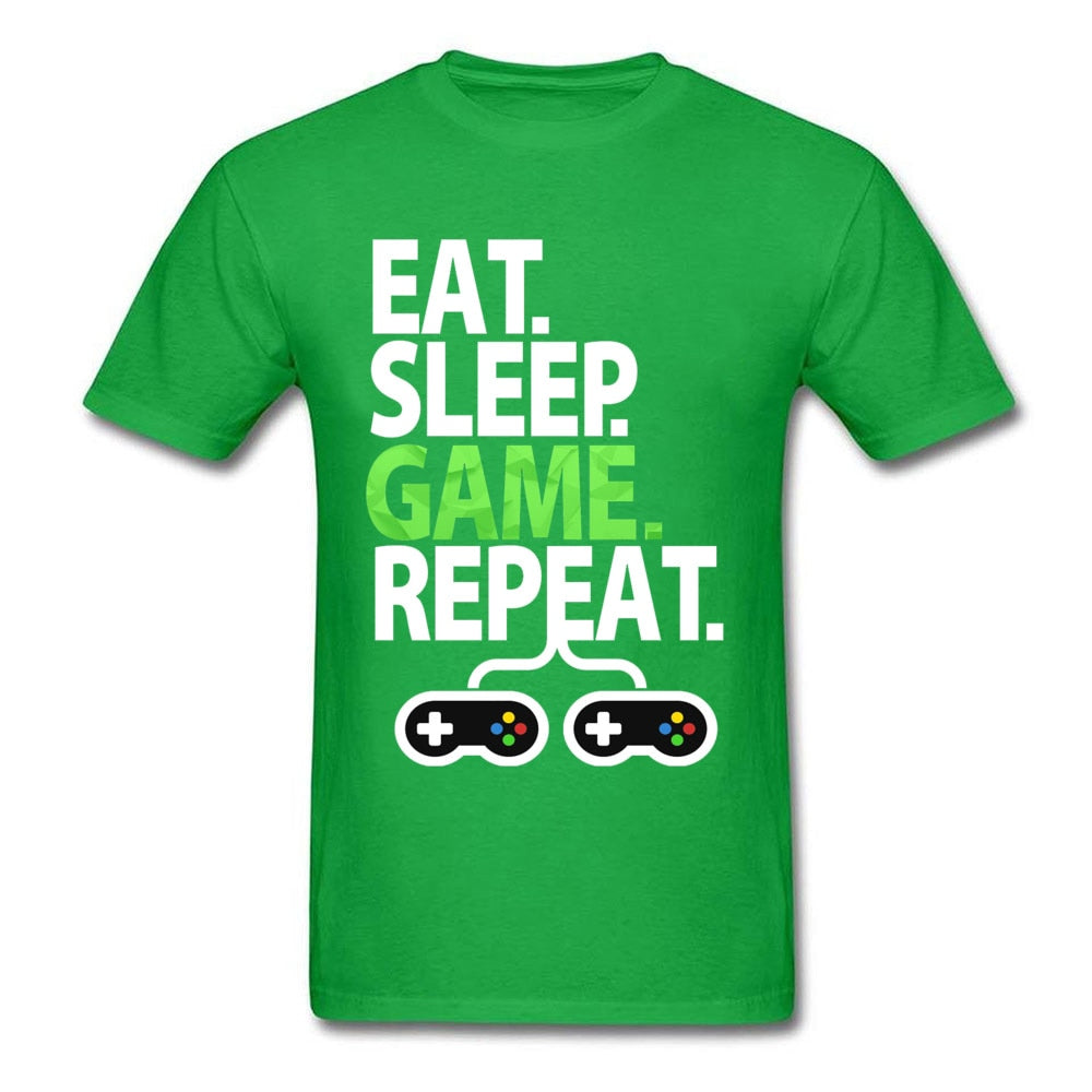 Green Eat, Sleep, Game, Repeat Gamer T-Shirt
