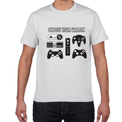 White "Choose Your Weapon" Game Controller T-Shirt
