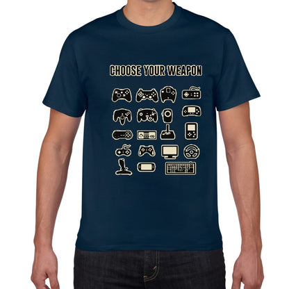 Dark Blue "Choose Your Weapon" Game Controller T-Shirt