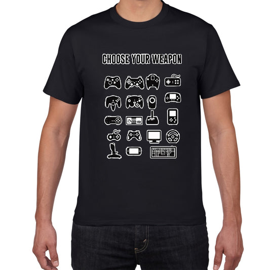 Black "Choose Your Weapon" Game Controller T-Shirt