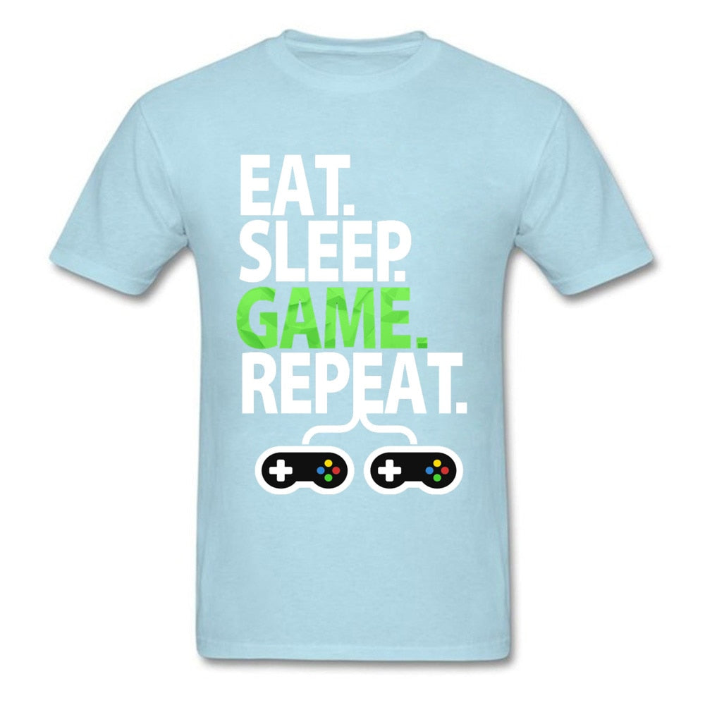 Light Blue Eat, Sleep, Game, Repeat Gamer T-Shirt