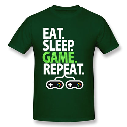 Dark Green Eat, Sleep, Game, Repeat Gamer T-Shirt