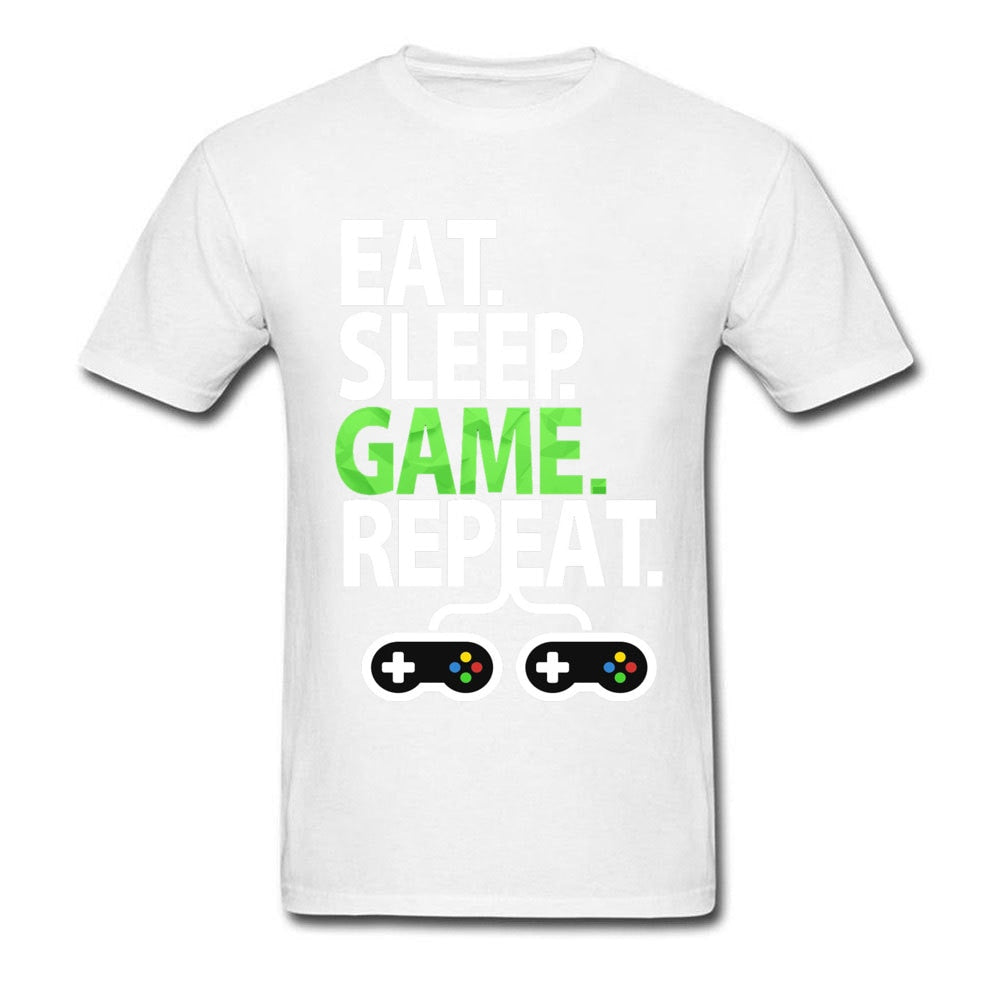 White Eat, Sleep, Game, Repeat Gamer T-Shirt