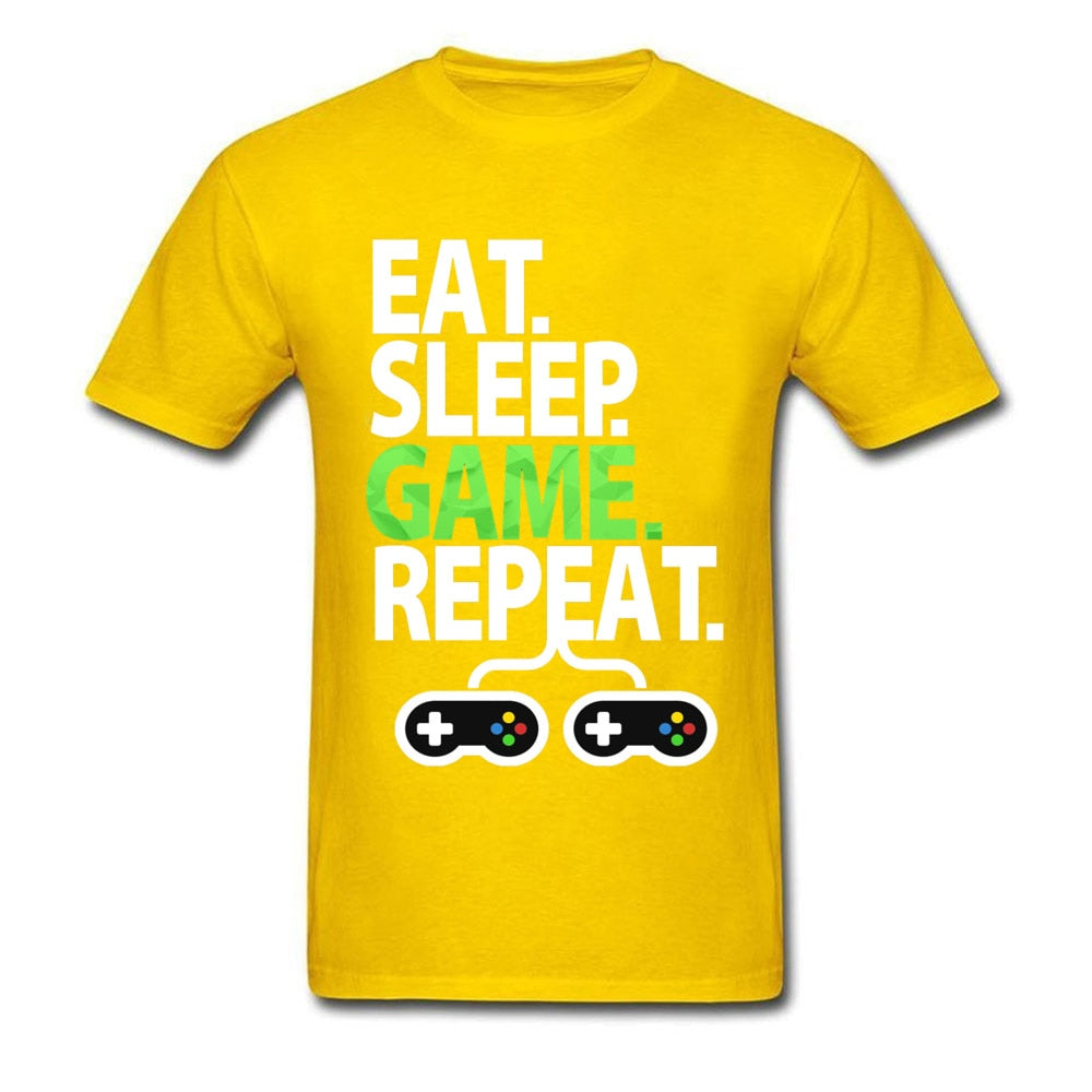 Yellow Eat, Sleep, Game, Repeat Gamer T-Shirt