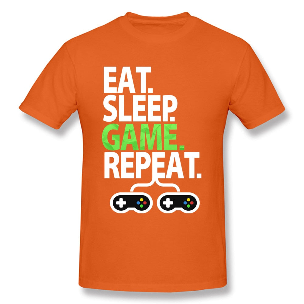 Orange Eat, Sleep, Game, Repeat Gamer T-Shirt