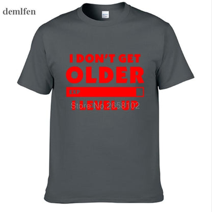 Dark Grey "I Don't Get Older.  I Level Up" Gamer T-Shirt With Red Lettering