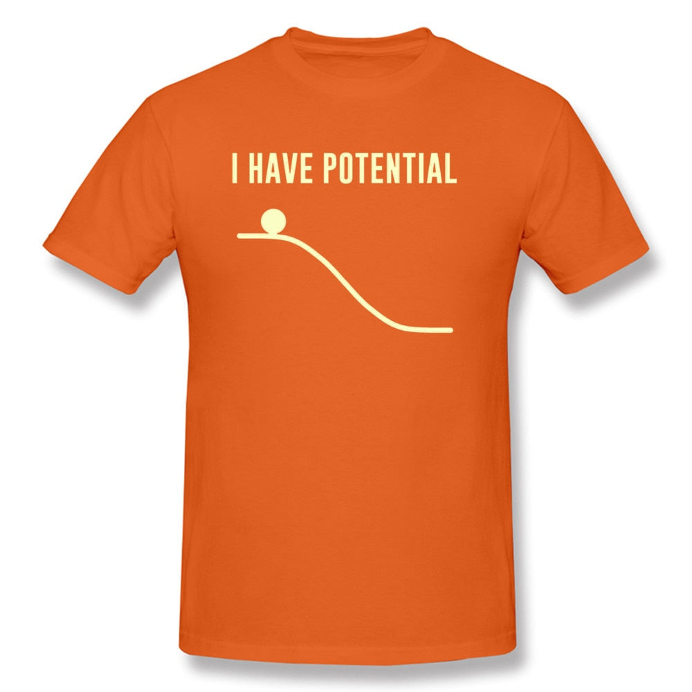 Orange "I Have Potential" Physics T-Shirt