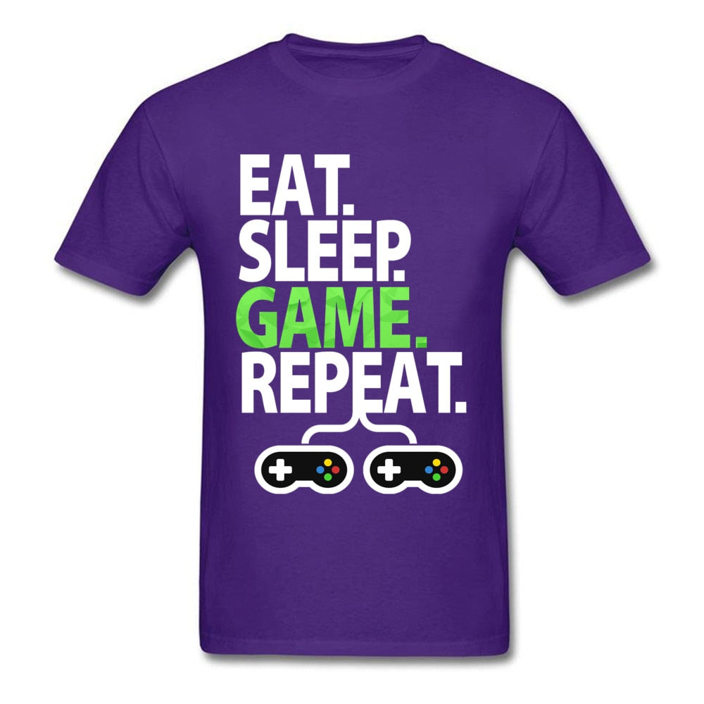 Purple Eat, Sleep, Game, Repeat Gamer T-Shirt