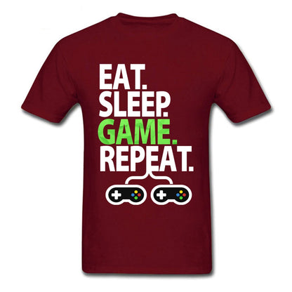 Maroon Eat, Sleep, Game, Repeat Gamer T-Shirt