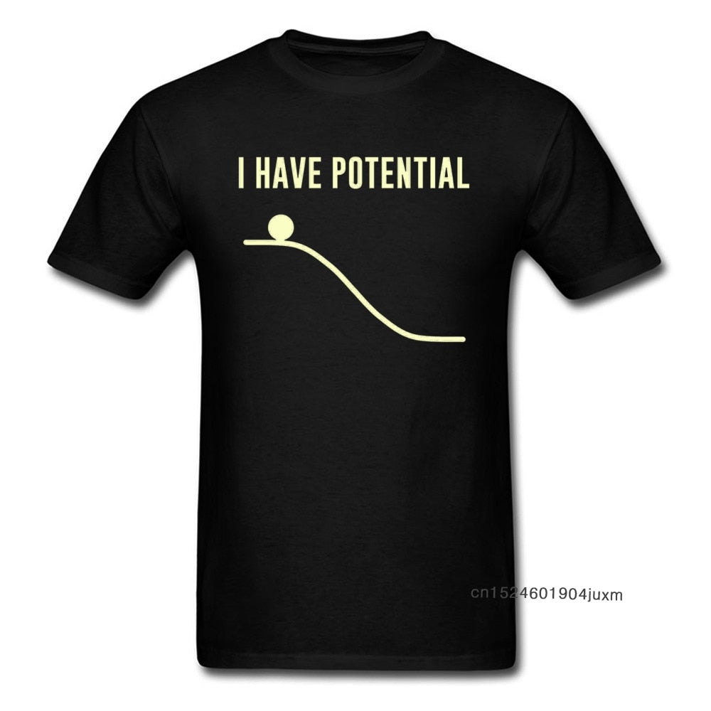 Black "I Have Potential" Physics T-Shirt