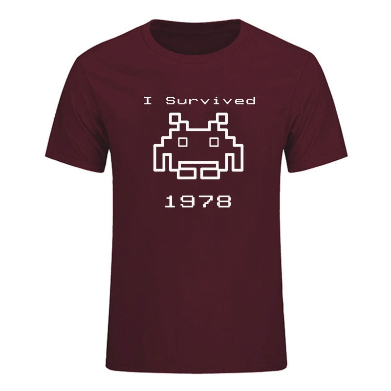 Maroon Space Invaders T-Shirt