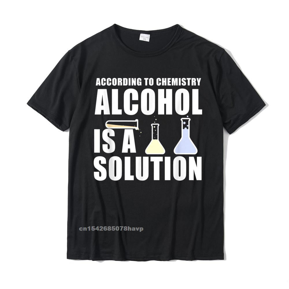 Black "Alcohol is a Solution" Chemistry T-Shirt