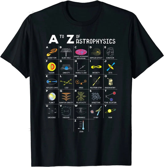 Black A To Z of Astrophysics T-Shirt