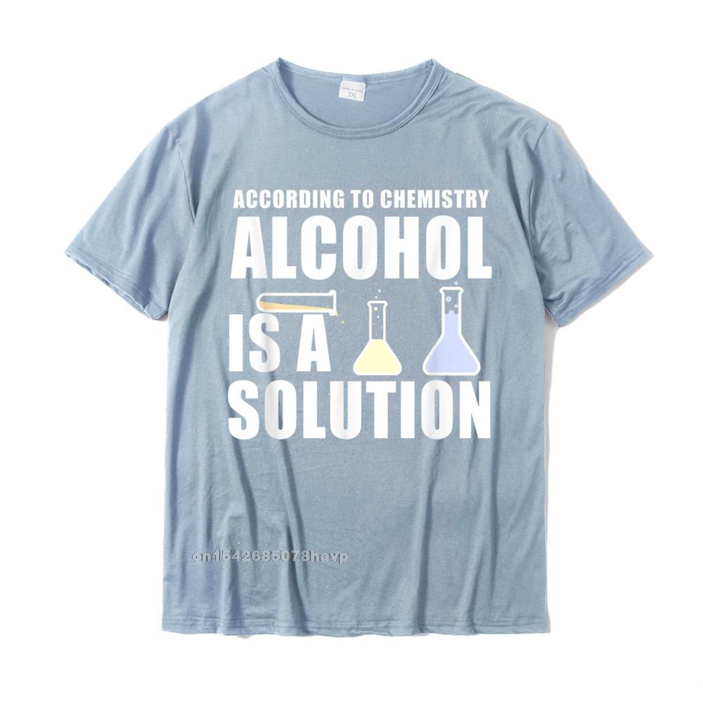 Light Blue "Alcohol is a Solution" Chemistry T-Shirt