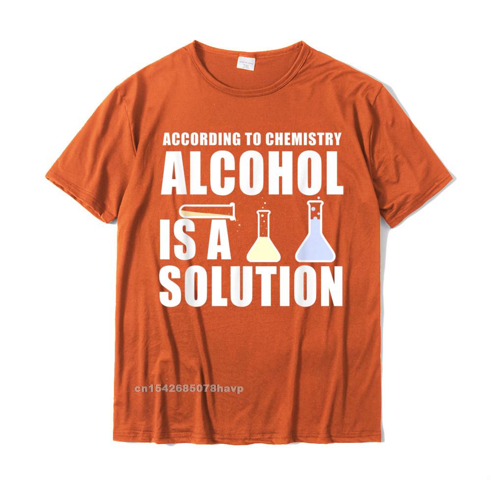 Orange "Alcohol is a Solution" Chemistry T-Shirt