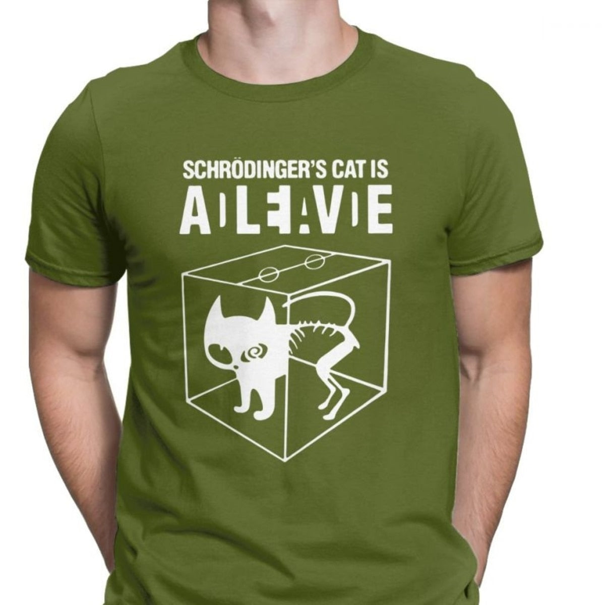 Army Green Schrödinger's Cat T-Shirt