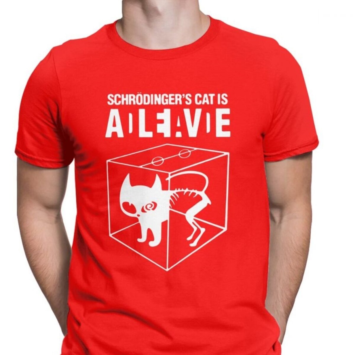 Red Schrödinger's Cat T-Shirt