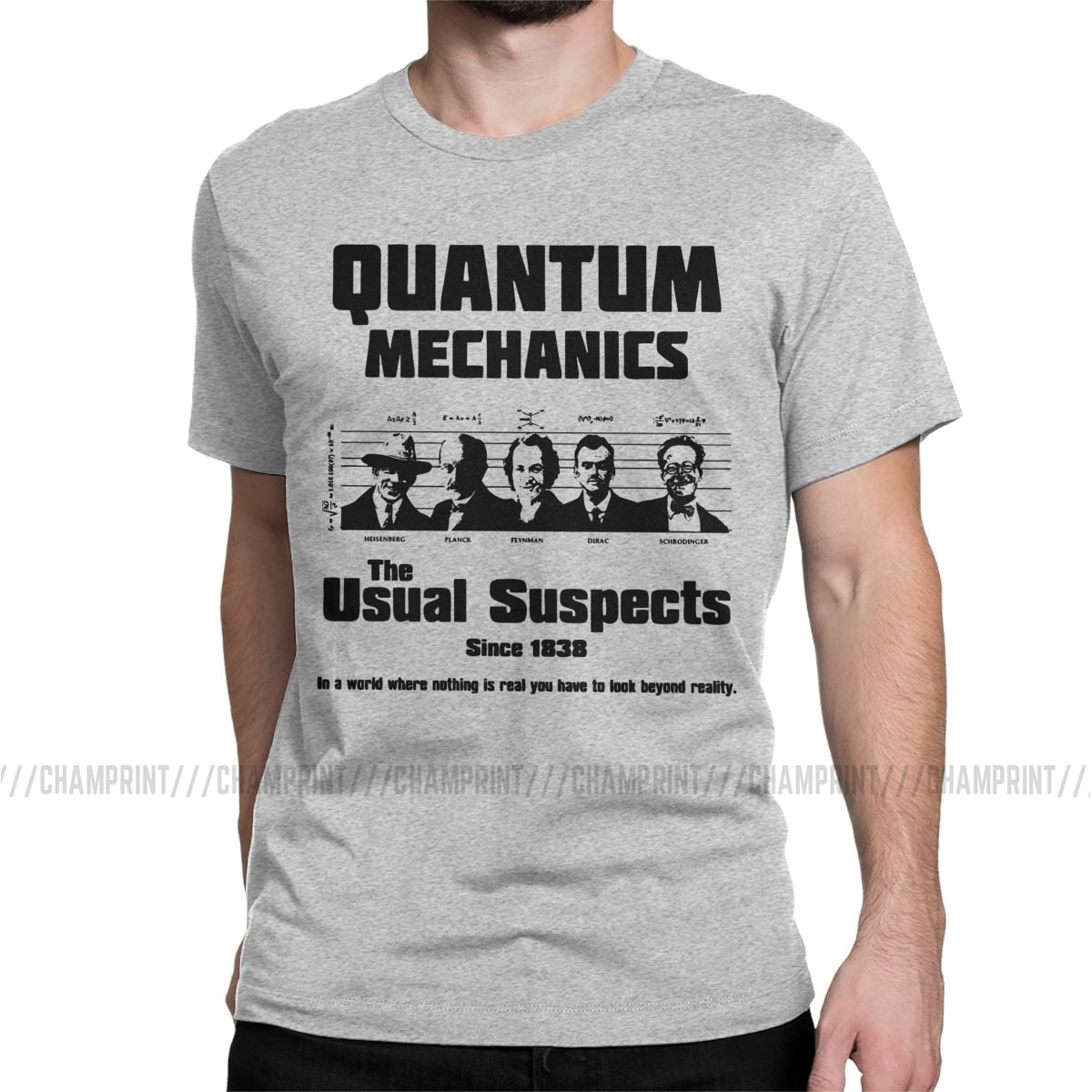 Grey "The Usual Suspects" Quantum Mechanics T-Shirt