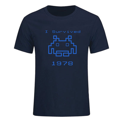Dark Blue Space Invaders T-Shirt