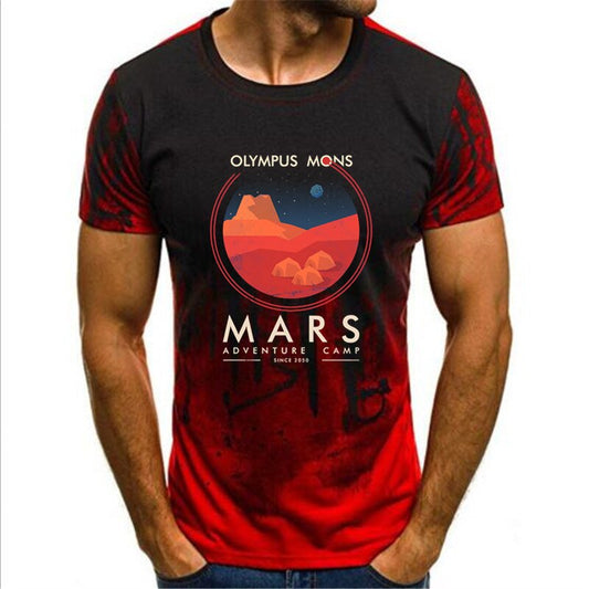 Black and Red Olympus Mons Mars T-Shirt