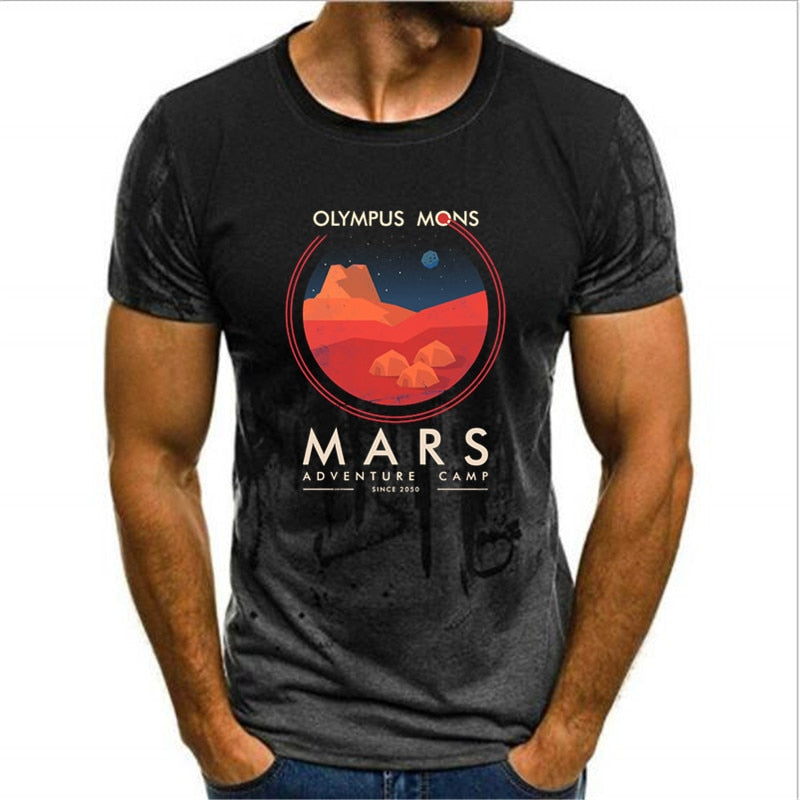 Black Olympus Mons Mars T-Shirt