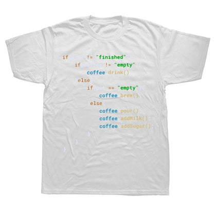 white Coffee Code T-Shirt