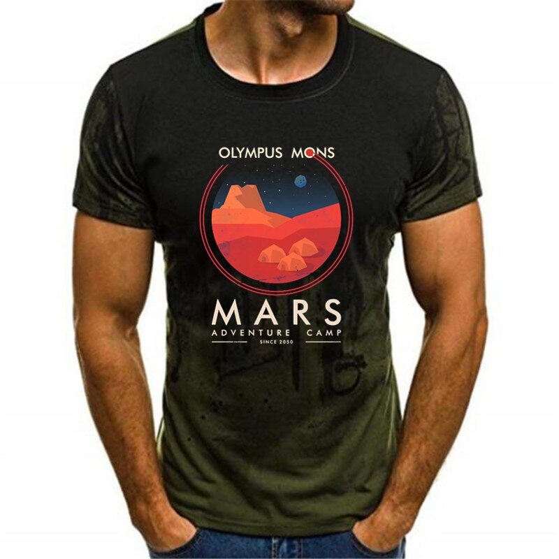 Army Green Olympus Mons Mars T-Shirt