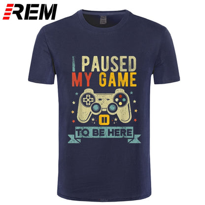 Dark Blue "I Paused My Game To Be Here" T-Shirt