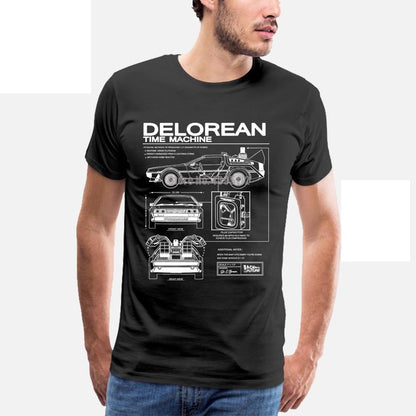 Black Back To The Future Delorean T-Shirt